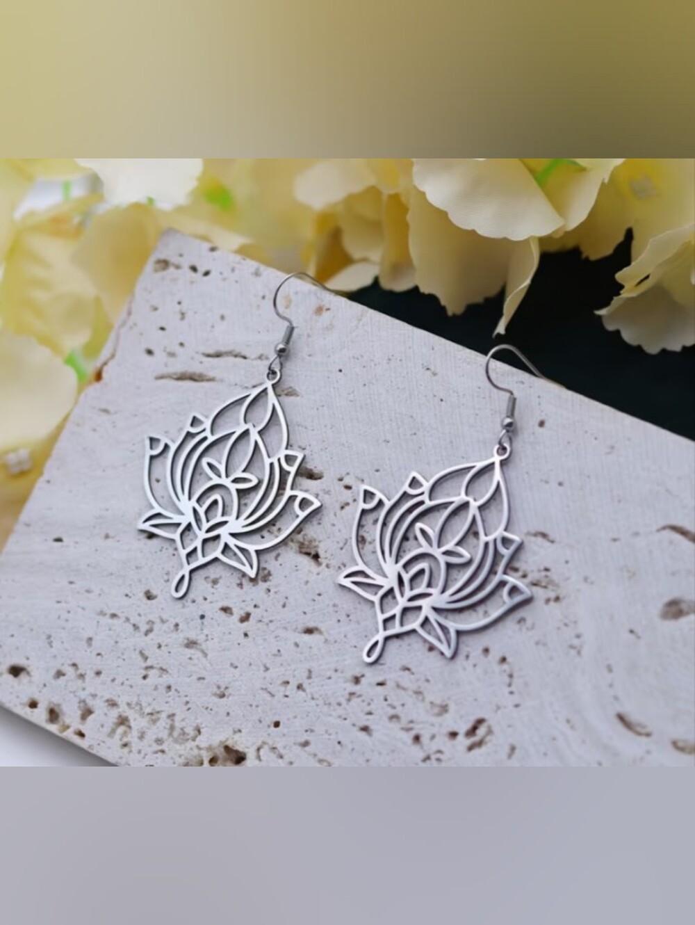 $8 Each Or Bundle 5/$20 Silver Lotus Filigree Dangle Earrings